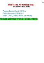 OFFICIAL SUMMER 2025 PEARSON EDEXCEL Pearson Edexcel Level 3 GCE in English Language (8EN0_01)Paper