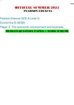 OFFICIAL SUMMER 2025 PEARSON EDEXCEL Pearson Edexcel GCE A Level In Economics B (9EB0)Paper 3: The