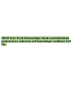 NRNP 6531 Week 8 Knowledge Check Gastrointestinal genitourinary endocrine and hematologic condition