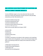 AWS CERTIFIED CLOUD PRACTITIONER TEST QUESTIONS AND VERIFIED CORRECT ANSWERS GRADED A+
