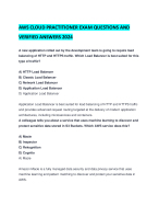 AWS CLOUD PRACTITIONER EXAM QUESTIONS AND VERIFIED ANSWERS
