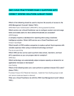 AWS CLOUD PRACTITIONER EXAM 2 QUESTIONS WITH CORRECT VERIFIED SOLUTIONS ALREADY PASSED