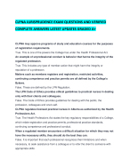 CLPNA JURISPRUDENCE EXAM QUESTIONS AND VERIFIED COMPLETE ANSWERS LATEST UPDATES GRADED A+