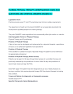 FLORIDA PHYSICAL THERAPY JURISPRUDENCE EXAM  QUESTIONS AND VERIFIED ANSWERS GRADED A+