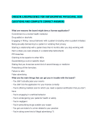 OREGON JURISPRUDENCE FOR NATUROPATHIC PHYSICIANS,  QUESTIONS AND COMPLETE CORRECT ANSWERS