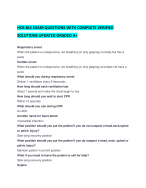 HCB BLS EXAM QUESTIONS WITH COMPLETE VERIFIED SOLUTIONS UPDATED GRADED A+