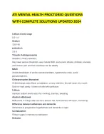 ATI MENTAL HEALTH PROCTORED QUESTIONS WITH COMPLETE SOLUTIONS UPDATED 2024
