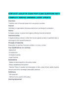 KENTUCKY ADJUSTER EXAM PREP EXAM QUESTIONS WITH COMPLETE VERIFIED ANSWERS LATEST UPDATES