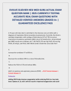 EVOLVE ELSEVIER HESI MED-SURG ACTUAL EXAM QUESTION BANK | 2025 CURRENTLY TESTING ACCURATE REAL EXAM