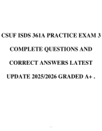 CSUF ISDS 361A PRACTICE EXAM 3 COMPLETE QUESTIONS AND CORRECT ANSWERS LATEST UPDATE 2025/2026 GRADE