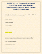 BSN HESI 315 Pharmacology Actual Exam (New 2026/ 2027 Update) Questions and Answers |100% Correct|