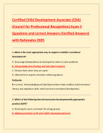 Certified Child Development Associate (CDA) (Council for Professional Recognition) Exam 2 Questions