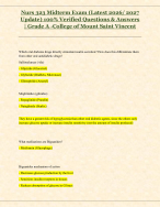 Nurs 323 Midterm Exam (Latest 2026/ 2027 Update) 100% Verified Questions & Answers | Grade A -