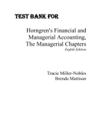 Test Bank For Horngren's Financial and  Managerial Accounting,  The Managerial Chapters 8th edition