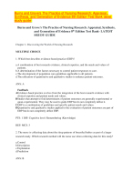 Burns and Grove's The Practice of Nursing Research: Appraisal, Synthesis, and Generation of Evidence 8th Edition Test Bank- LATEST SRUDY GUIDE