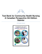 Test Bank for Community Health Nursing A Canadian Perspective 5th Edition Stamler