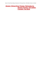 Abrams' Clinical Drug Therapy: Rationales for Nursing Practice 12th Edition Frandsen Test Bank