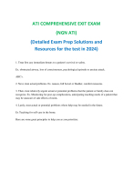 ATI COMPREHENSIVE EXIT EXAM LATEST 100% CORRECT