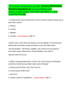 ATI Urinary Elimination -practice Urinary Elimination Practice Questions & Answered/Elaborated