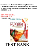 Test Bank For Public Health Nursing PopulationCentered Health Care in the Community 10th Edition
