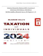SOLUTION MANUAL FOR McGrawHill's Taxation of Individuals 2024 Edition, 15th Edition