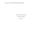 CANCER SYMPTOMS MANAGEMENT