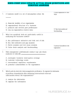 RIMS-CRMP 2024 UPDATE ACTUAL EXAM QUESTIONS AND VERIFIED ANSWERS