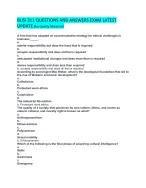 BUSI 311 QUESTIONS AND ANSWERS EXAM LATEST UPDATE.Buy Quality Materials!