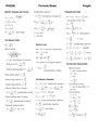 formula sheet for electricity