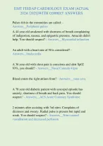 EMT FISDAP CARDIOLOGY EXAM (ACTUAL 2024 /2025)WITH CORRECT ANSWERS ...