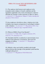 OSHA 510 (Actual 2025) QUESTIONS AND  ANSWERS