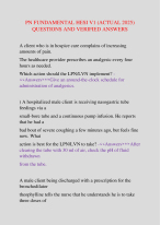 PN FUNDAMENTAL HESI V1 (ACTUAL 2025) QUESTIONS AND VERIFIED ANSWERS