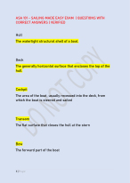 ASA 101 - SAILING MADE EASY EXAM | QUESTIONS WITH  CORRECT ANSWERS | VERIFIED