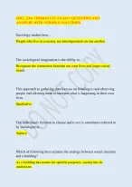 SOCL 2001 THOMAS LSU EXAM 1 QUESTIONS AND ANSWERS WITH VERIFIED SOLUTIONS