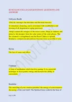 KUNDALINI YOGA EXAM QUESTIONS QUESTIONS AND  ANSWERS