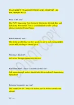 PSAT-NMSQT EXAM QUESTIONS AND ANSWERS 100- SOLVED (NEWEST