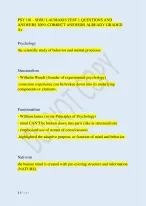 PSY 101 - SDSU LAUMAKIS TEST 1 QUESTIONS AND ANSWERS ANSWERS A+ - DocMerit