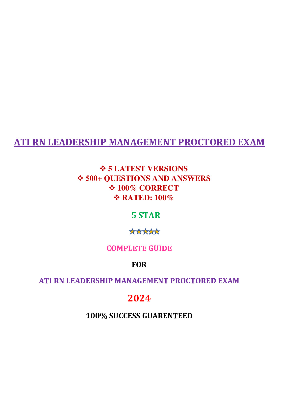 ATI RN Pharmacology Proctored Exam Questions and Answers 2024 With NGN ...
