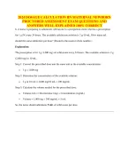 DOSAGE CALCULATION RN MATERNAL NEWBORN PROCTORED ASSESSMENT 3.1QUESTIONS AND CORRECT ANSWERS