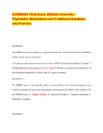 NURS6630 Final Exam: Walden University - Psychiatric Medications and Treatment Question