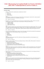 Test Bank For Lilley’s Pharmacology for Canadian Health Care Practice, 5th Edition (2025) Graded A+