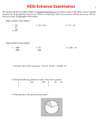 HESI A2 Entrance 2026 Exam All Subjects Combined Actual Questions with Answers