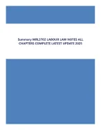 Summary MRL3702 LABOUR LAW NOTES ALL CHAPTERS COMPLETE LATEST UPDATE 2025