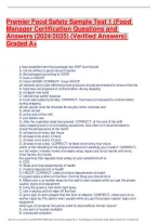 Premier Food Safety Sample Test 1 (Food Manager - DocMerit