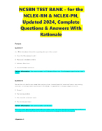 NCSBN TEST BANK for the NCLEX-RN & NCLEX-PN Updated 2024