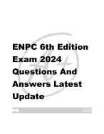 ENPC 6th Edition Exam 2024 Questions And Answers Latest Update - DocMerit