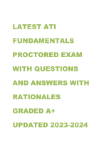 LATEST ATI  FUNDAMENTALS  PROCTORED EXAM  WITH QUESTIONS  AND ANSWERS WITH  RATIONALES  GRADED A+