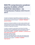Predictor 2019 Form B  and C A nurse at a long-term care