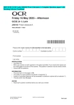 2025 OCR GCSE Latin J282/02 Prose Literature A Complete Question paper with Marking Scheme Combined