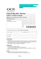 2025 OCR GCSE ENGLISH LANGUAGE J351/01; Communicating Information and Ideas. QP+MS